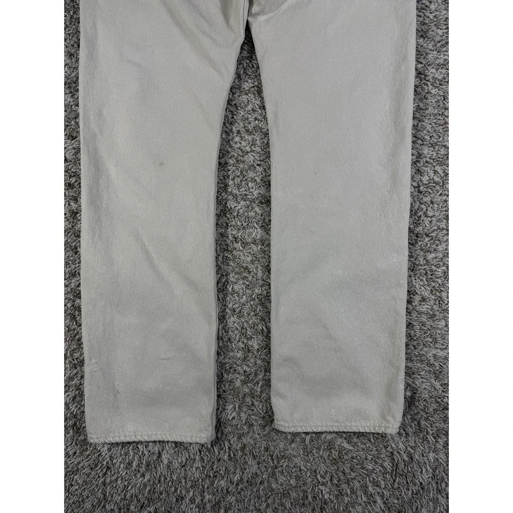 Levi's 501 Distressed Patchwork Denim Light Gray Jeans Men's Size 34x32
